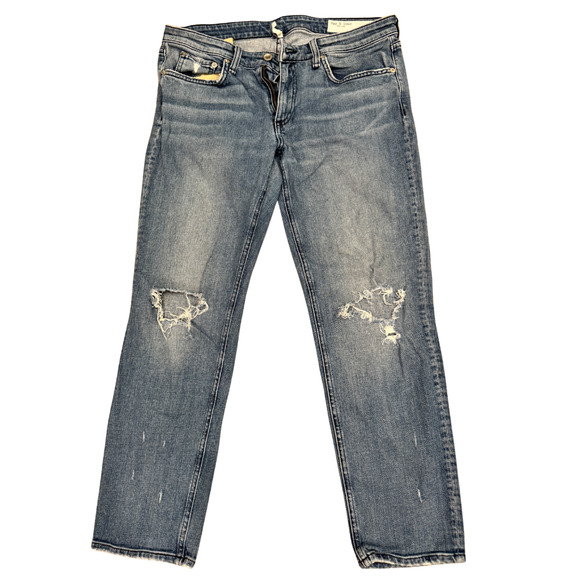 Rag & Bone Dre Low-Rise Slim Boyfriend Jeans Womens Size 27 Light Blue - Picture 1 of 10